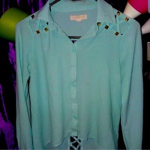 Nicki Minaj Aqua Blue Blouse